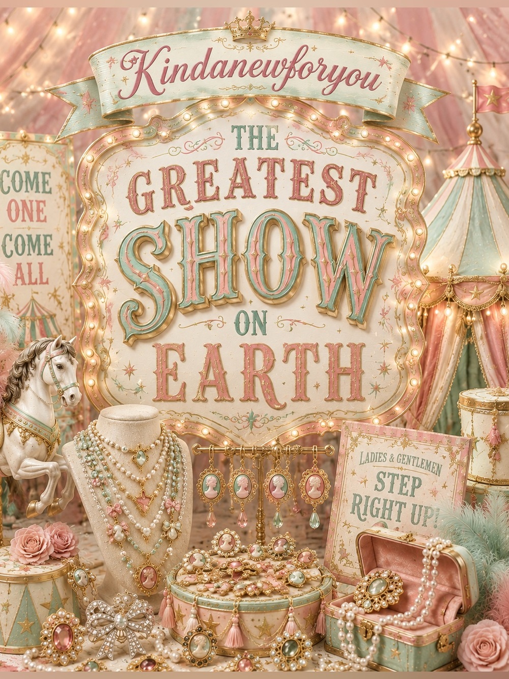 🎠The Greatest Show on Earth Vintage Circus Carnival Jewelry Decor Trinkets 🎪